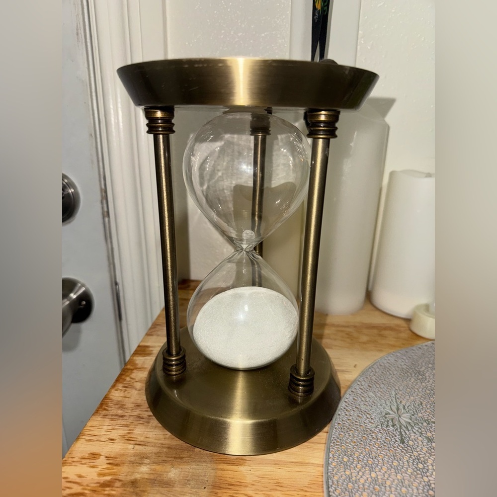 9 Inch Metal & Glass 30 Min Hourglass